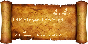 Lézinger Loránd névjegykártya